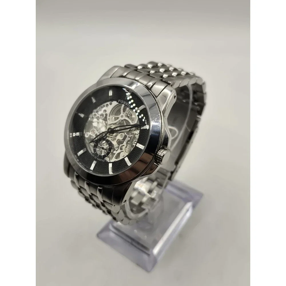 Fossil ME1027 AUT-O-MATIC Self-Winding Skeleton Stainless Steel Watch. 7.25